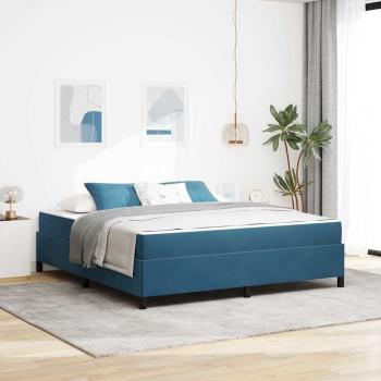 ARDEBO.de - Bettgestell Sonstiges Dunkelblau und Weiß 180 x 200 cm Samt