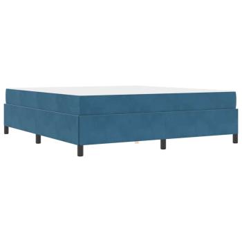 Bettgestell Sonstiges Dunkelblau und Weiß 180 x 200 cm Samt