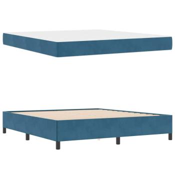 Bettgestell Sonstiges Dunkelblau und Weiß 180 x 200 cm Samt