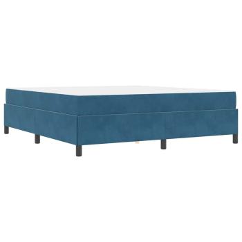Bettgestell Sonstiges Dunkelblau und Weiß 180 x 200 cm Samt