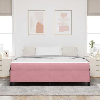 Bettgestell Sonstiges Rosa und Weiß 180 x 200 cm Samt