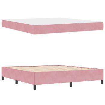 Bettgestell Sonstiges Rosa und Weiß 180 x 200 cm Samt