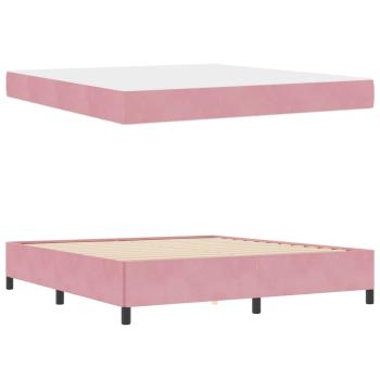 Bettgestell Sonstiges Rosa und Weiß 180 x 200 cm Samt