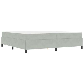 Bettgestell Sonstiges Weiß und Hellgrau 200 x 200 cm Samt