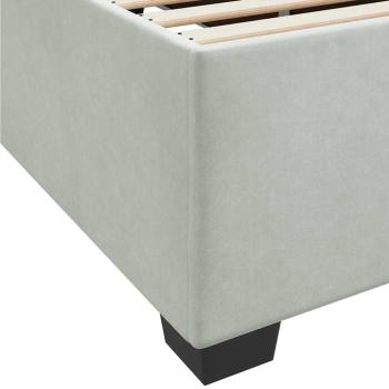 Bettgestell mit Matratze Sonstiges Hellgrau 90 x 200 cm Samt