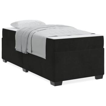 Bettgestell mit Matratze Sonstiges Schwarz 90 x 200 cm Samt