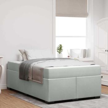 ARDEBO.de - Bettgestell mit Matratze Sonstiges Hellgrau 120 x 190 cm Samt