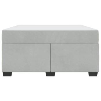 Bettgestell mit Matratze Sonstiges Hellgrau 160 x 200 cm Samt