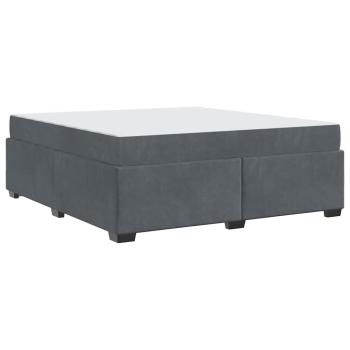 Bettgestell mit Matratze Sonstiges Dunkelgrau 180 x 200 cm Samt