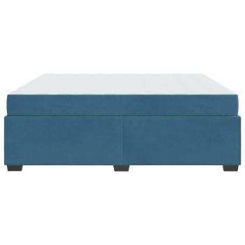 Bettgestell mit Matratze Sonstiges Dunkelblau 180 x 200 cm Samt