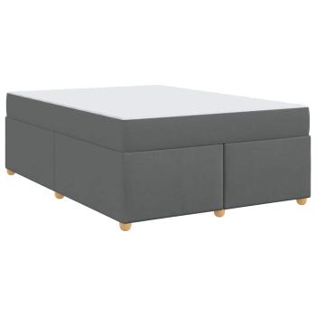 Bettgestell mit Matratze Dunkelgrau 140 x 200 cm Stoff