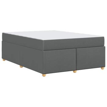 Bettgestell mit Matratze Dunkelgrau 140 x 200 cm Stoff