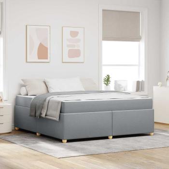 ARDEBO.de - Bettgestell mit Matratze Sonstiges Hellgrau 180 x 200 cm Stoff