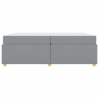 Bettgestell mit Matratze Sonstiges Hellgrau 200 x 200 cm Stoff