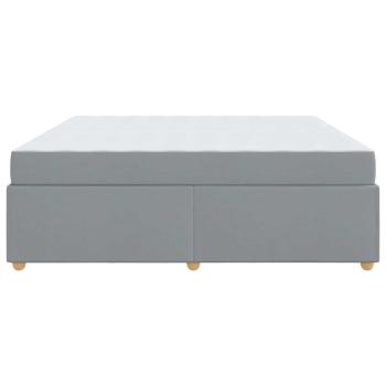 Bettgestell mit Matratze Sonstiges Hellgrau 200 x 200 cm Stoff