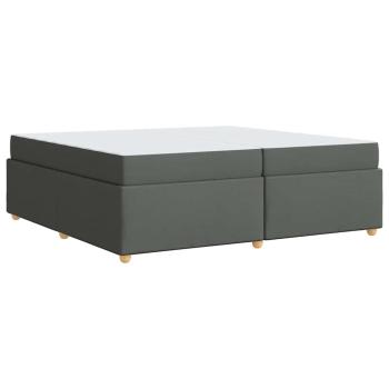 Bettgestell mit Matratze Dunkelgrau 200 x 200 cm Stoff