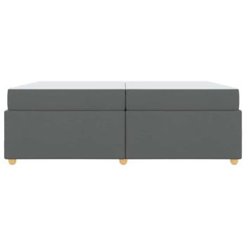 Bettgestell mit Matratze Dunkelgrau 200 x 200 cm Stoff
