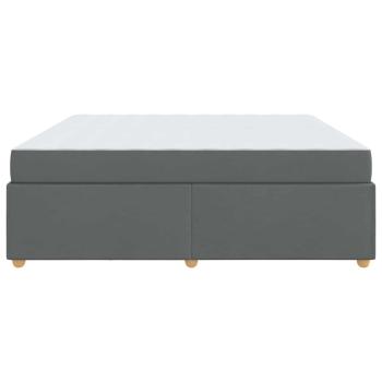 Bettgestell mit Matratze Dunkelgrau 200 x 200 cm Stoff