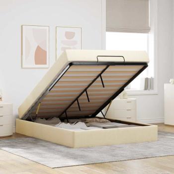 Bettgestell Sonstiges mit Speicher Creme 140 x 200 cm Stoff