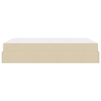 Bettgestell Sonstiges mit Speicher Creme 140 x 200 cm Stoff