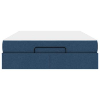 Bettgestell Sonstiges mit Speicher Blau 140 x 200 cm Stoff