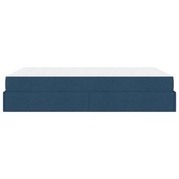 Bettgestell Sonstiges mit Speicher Blau 140 x 200 cm Stoff
