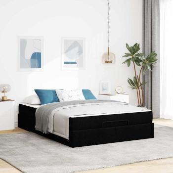 ARDEBO.de - Bettgestell Sonstiges mit Speicher Schwarz 160 x 200 cm Stoff