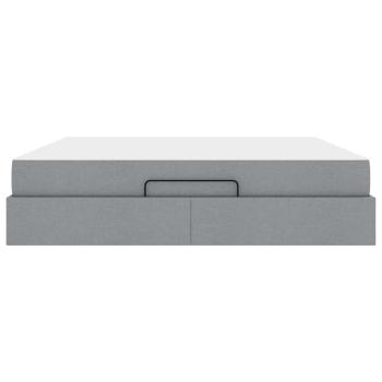 Bettgestell Sonstiges mit Speicher Hellgrau 180 x 200 cm Stoff