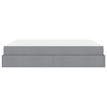 Bettgestell Sonstiges mit Speicher Hellgrau 180 x 200 cm Stoff