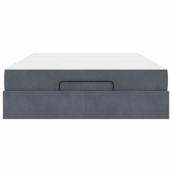 Bettgestell Sonstiges Dunkelgrau 160 x 200 cm Samt