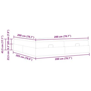 Bettgestell Sonstiges Dunkelgrau 200 x 200 cm Samt