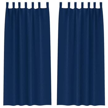 Verdunkelungsvorhänge 2 pcs Dunkelblau 225 x 140 cm Polyester