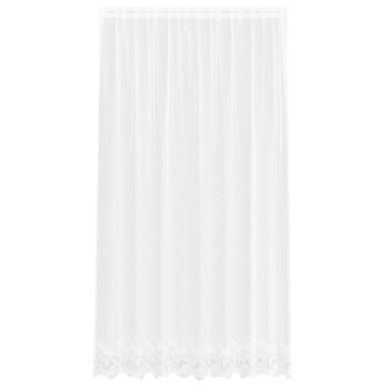 Spitzenvorhang mit Vorhängen Floral Weiß 200 x 220 cm Polyester