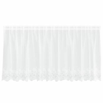 Spitzenvorhang mit Vorhängen Floral Weiß 300 x 100 cm Polyester