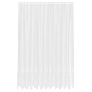 Spitzenvorhang mit Vorhängen Floral Weiß 300 x 300 cm Polyester