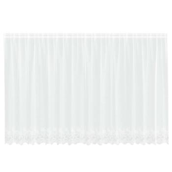 Spitzenvorhang mit Vorhängen Floral Weiß 400 x 180 cm Polyester