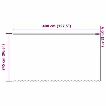 Spitzenvorhang mit Vorhängen Floral Weiß 400 x 245 cm Polyester