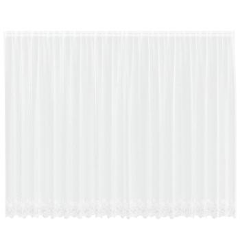 Spitzenvorhang mit Vorhängen Floral Weiß 500 x 200 cm Polyester