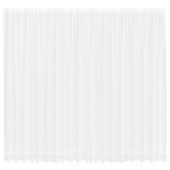 Spitzenvorhang mit Vorhängen Floral Weiß 500 x 300 cm Polyester