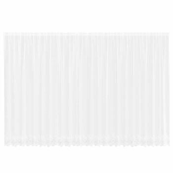 Spitzenvorhang mit Vorhängen Floral Weiß 600 x 240 cm Polyester