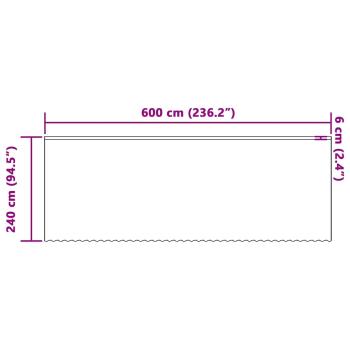 Spitzenvorhang mit Vorhängen Floral Weiß 600 x 240 cm Polyester
