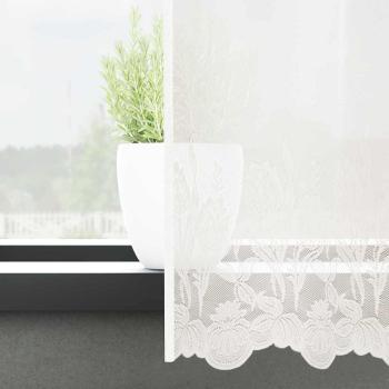 Spitzenvorhang mit Vorhängen Weiß 750 x 300 cm Polyester