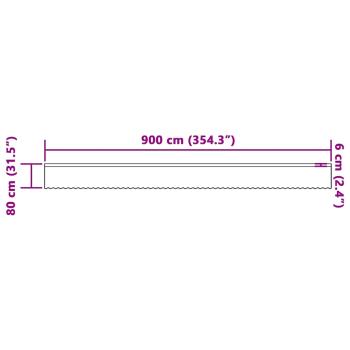 Spitzenvorhang mit Vorhängen Floral Weiß 900 x 80 cm Polyester