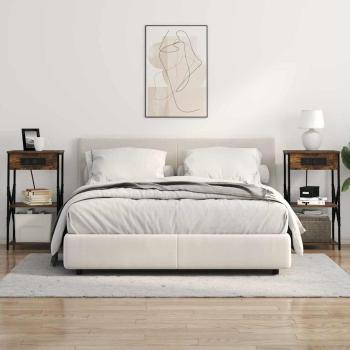 Nachttische 2 pcs Räuchereiche 41 x 31 x 76 cm Holzwerkstoff