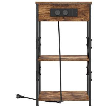 Nachttische 2 pcs Räuchereiche 41 x 31 x 76 cm Holzwerkstoff