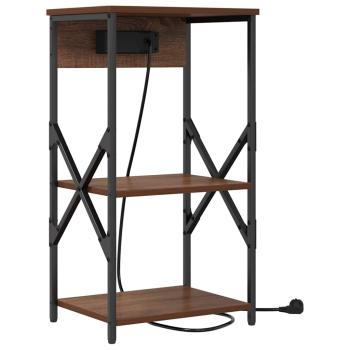 Nachttisch mit Regal Braune Eiche 41 x 31 x 76 cm Holzwerkstoff