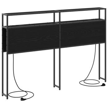 Stauraum-Kopfteil Schwarz Eiche 120 cm Holzwerkstoff
