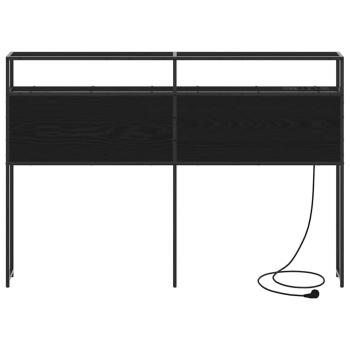 Stauraum-Kopfteil Schwarz Eiche 120 cm Holzwerkstoff