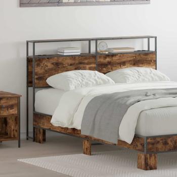 ARDEBO.de - Stauraum-Kopfteil mit Kopfteil mit Speicher Rauch-Eiche 120 cm Holzwerkstoff