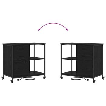 Büroschrank Schwarze Eiche 76 x 41 x 72 cm Holzwerkstoff